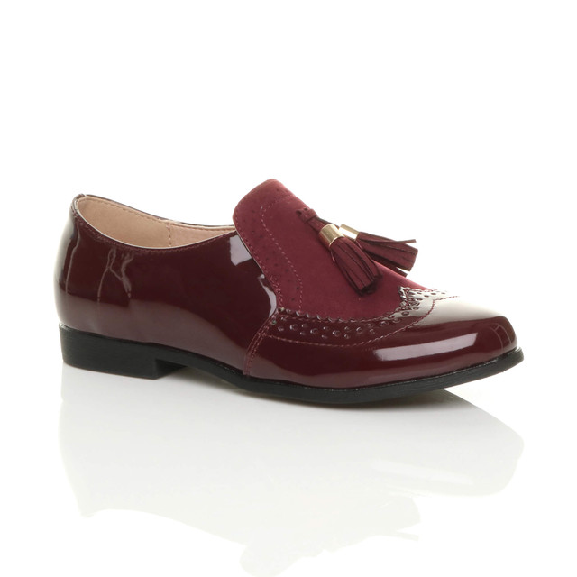Womens Flat Low Heel Tassel Smart Work 