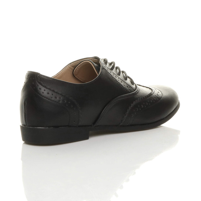 Womens Flat Lace Up Vintage Style Oxford Shoes Brogues