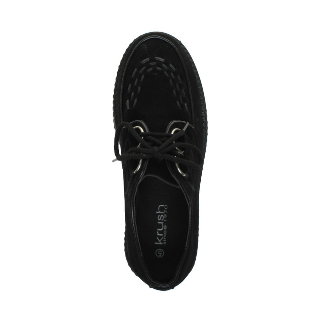 Top view of Black Suede Double Platform Flatform Wedge Brothel Creepers