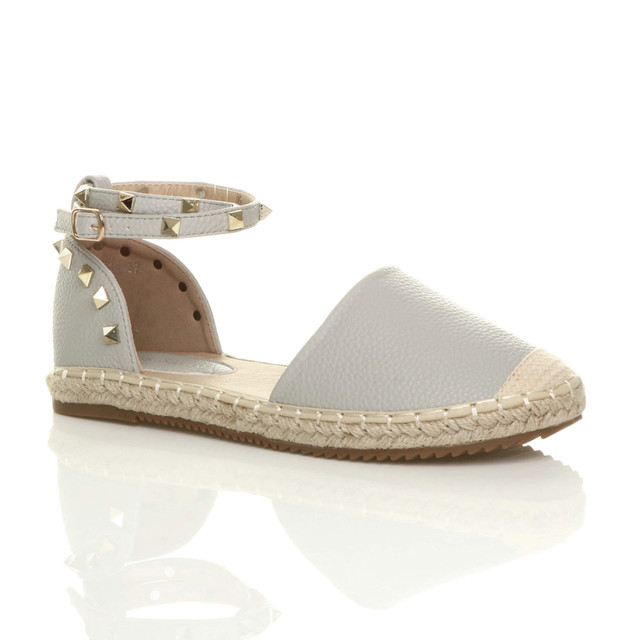 studded ankle strap espadrilles