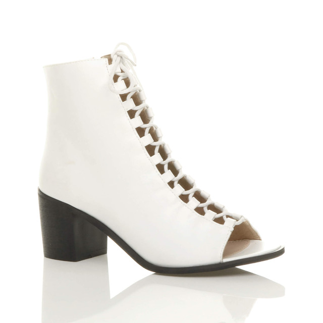 Kitten Heel Mid Heel Peep Toe Booties Womens Mid Block Heel