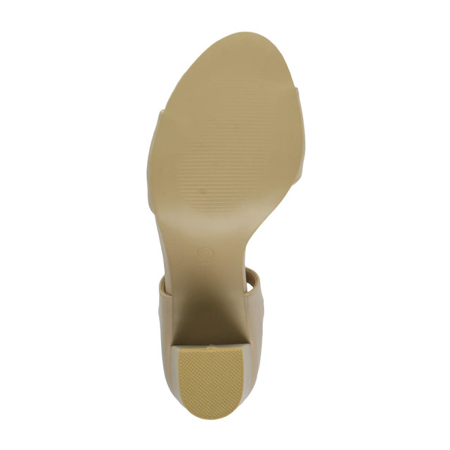 Bottom view of the sole of Nude PU High Heel Ghillie Peep Toe Shoes