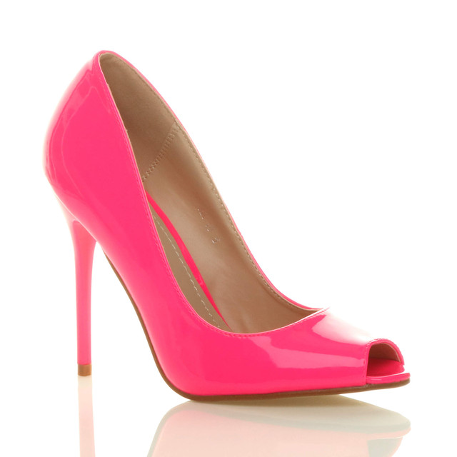 neon pump heels