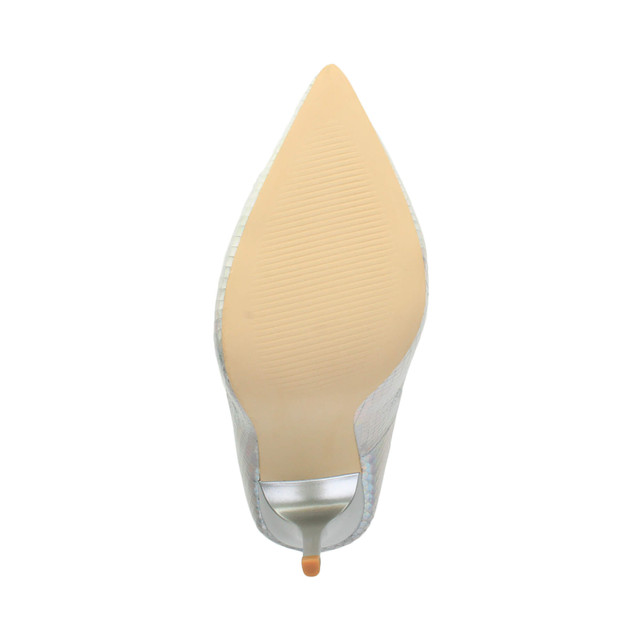 Bottom view of the sole of Silver Mermaid PU High Heel Pointed Court Shoes