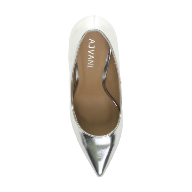 Top view of Silver PU High Heel Pointed Court Shoes
