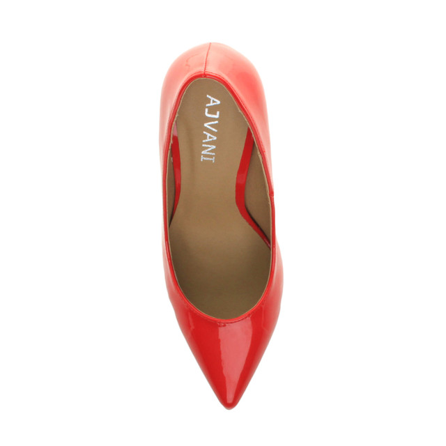 Top view of Red Patent High Heel Pointed Court Shoes