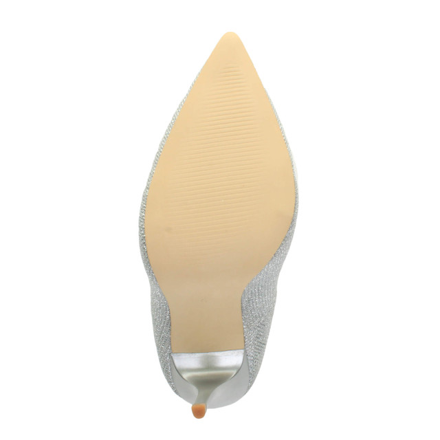 Bottom view of the sole of Silver Glitter High Heel Pointed Court Shoes
