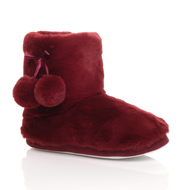 Womens Fur Lined Winter Ankle Boots Slippers Booties | AjvaniShoes.com