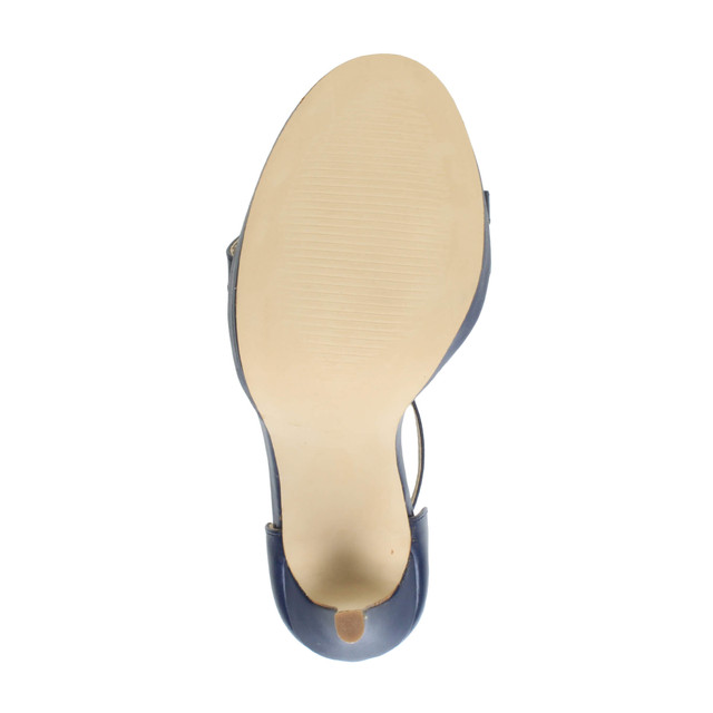 Bottom view of the sole of Navy PU High Heel Ankle Strap Barely There Sandals
