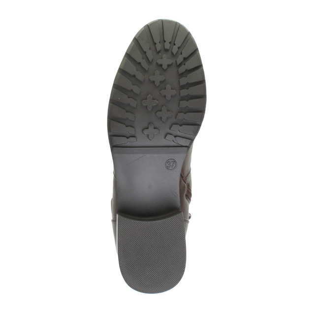 Bottom view of the sole of Brown PU Mid Heel Stretch Riding Calf Boots