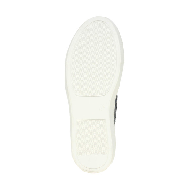 Bottom view of the sole of Dark Blue Glitter Flat Slip On Glitter Plimsolls Trainers