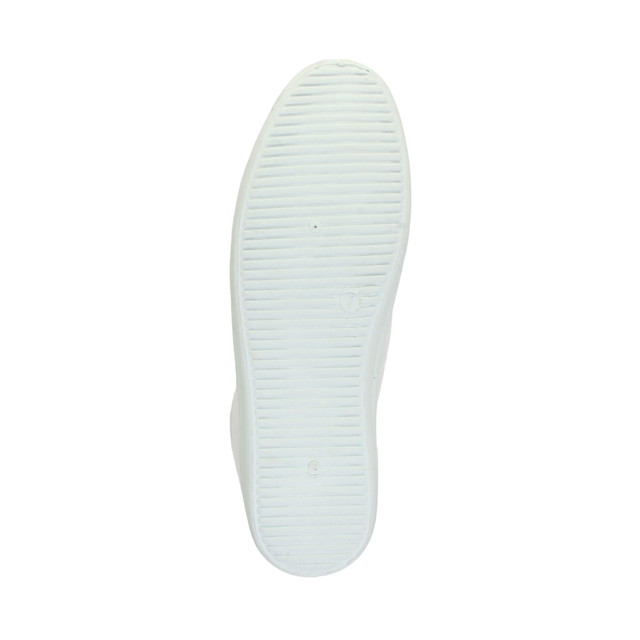 Bottom view of the sole of White Flat Canvas Plimsolls Lo-Top Trainers
