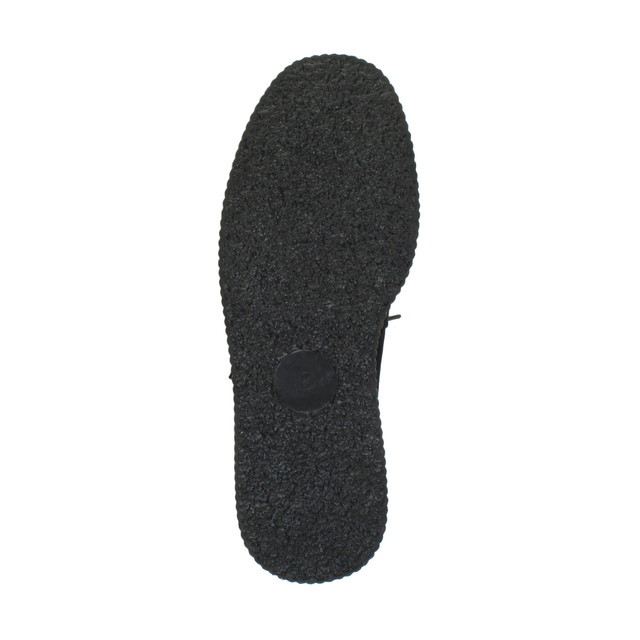 Bottom view of the sole of Black Suede Flat Wedge Platform Creepers Shoes