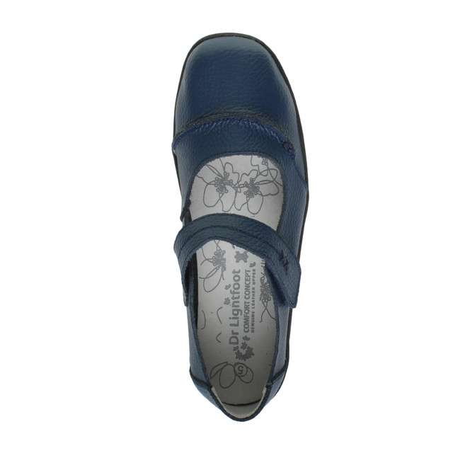 Top view of Navy Flat Comfort Mary Jane Shoes