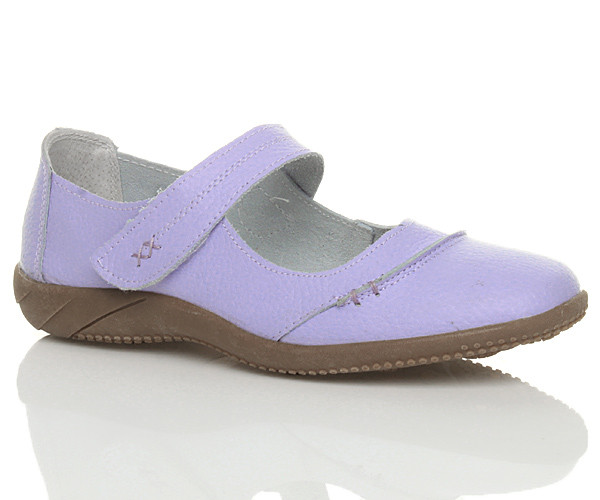Front right side view of Lilac Flat Comfort Mary Jane Shoes