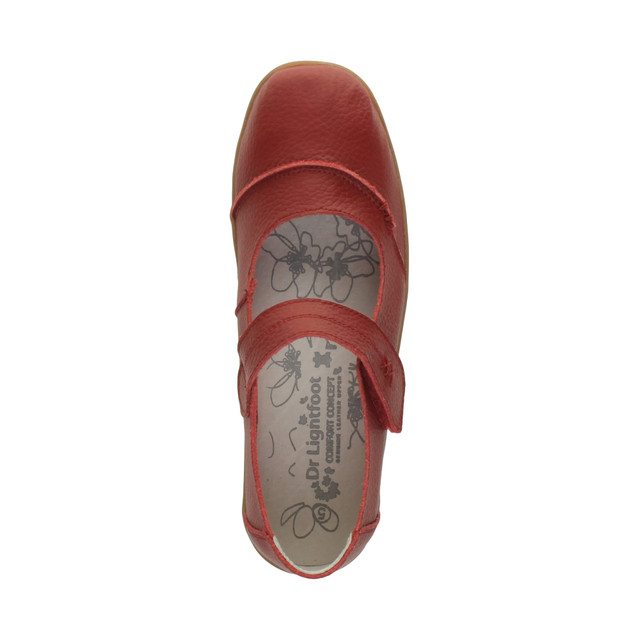 Top view of Red Flat Comfort Mary Jane Shoes