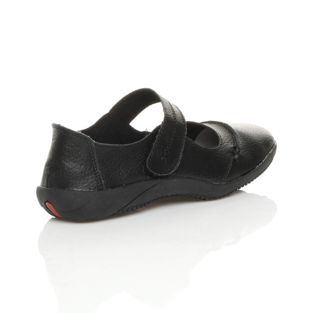 Back right side view of Black Flat Comfort Mary Jane Shoes