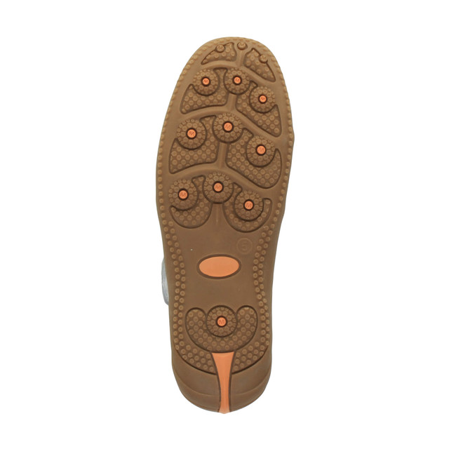 Bottom view of the sole of Beige Flat Comfort Mary Jane Shoes