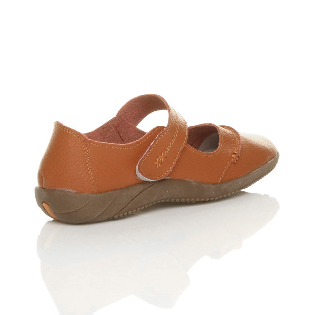 Back right side view of Orange Flat Comfort Mary Jane Shoes