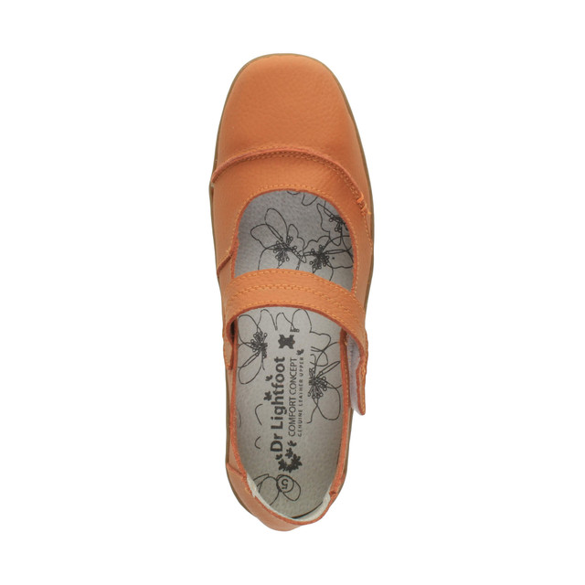 Top view of Orange Flat Comfort Mary Jane Shoes