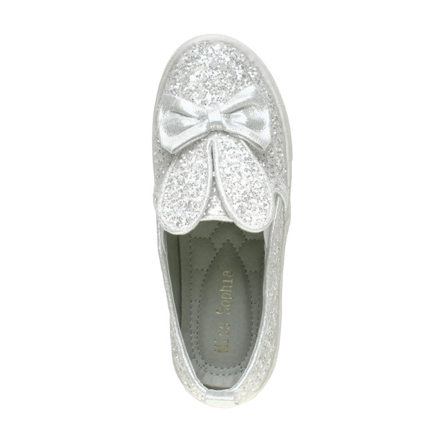 Girls Rabbit Bunny Ears Bow Plimsolls Trainers