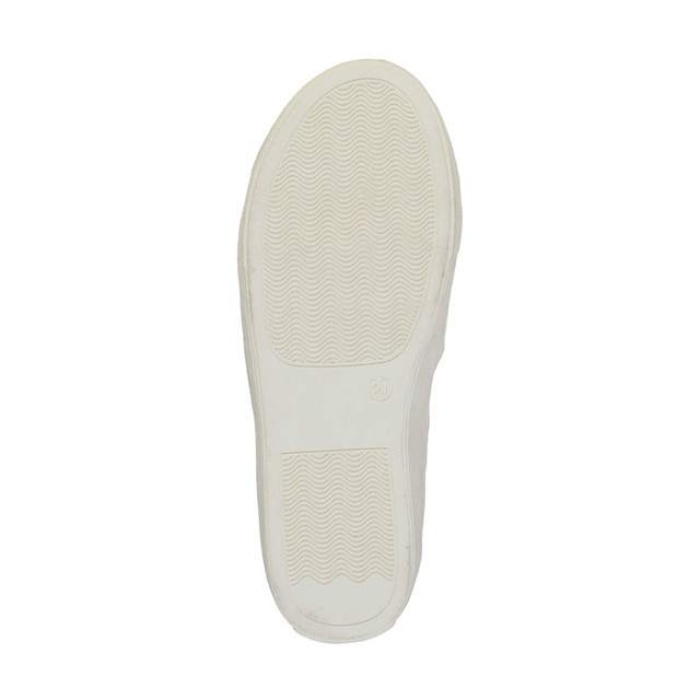 Bottom view of the sole of White Glitter Rabbit Bunny Ears Bow Plimsolls Trainers