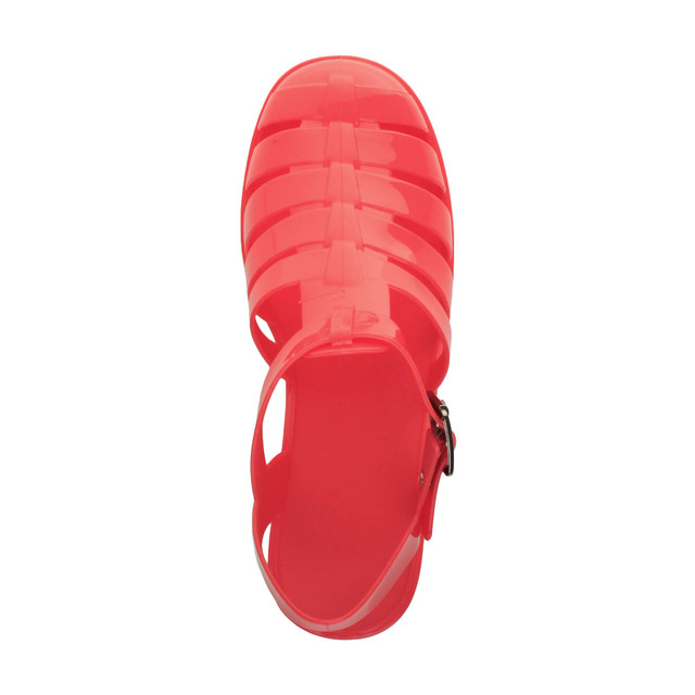 Top view of Coral Mid Heel Gladiator Jelly Sandals
