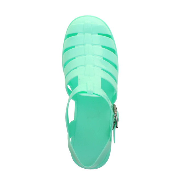 Top view of Mint Mid Heel Gladiator Jelly Sandals