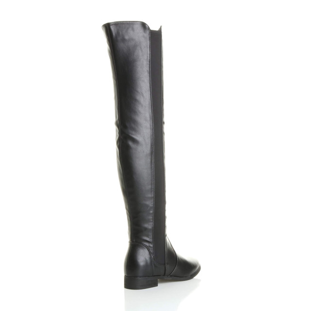 Womens Flat Stretch Chelsea Over The Knee Boots | AjvaniShoes.com