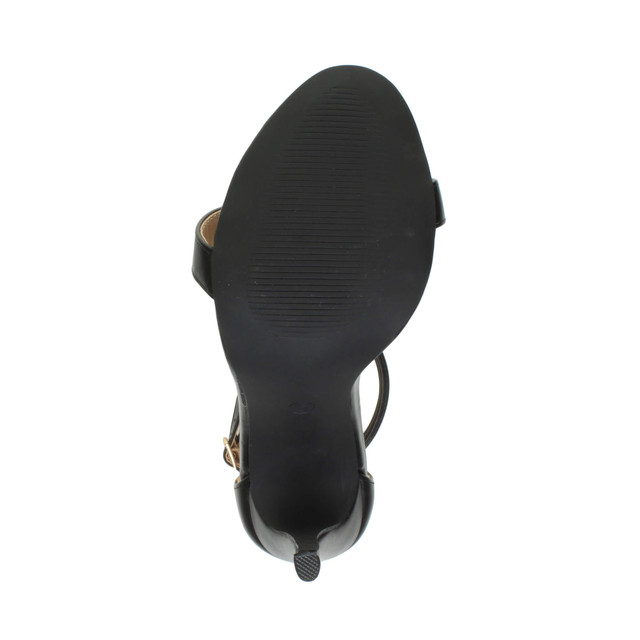 Bottom view of the sole of Black PU High Heel Strappy Barely There Sandals