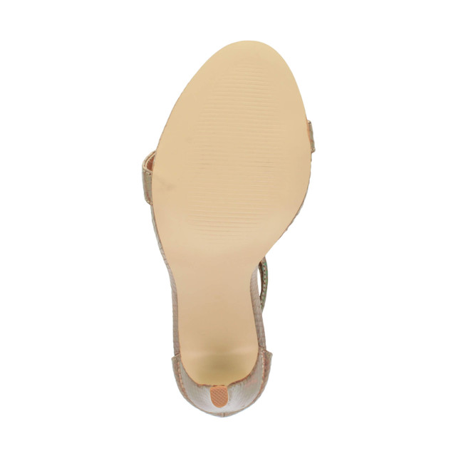 Bottom view of the sole of Gold Mermaid PU High Heel Strappy Barely There Sandals