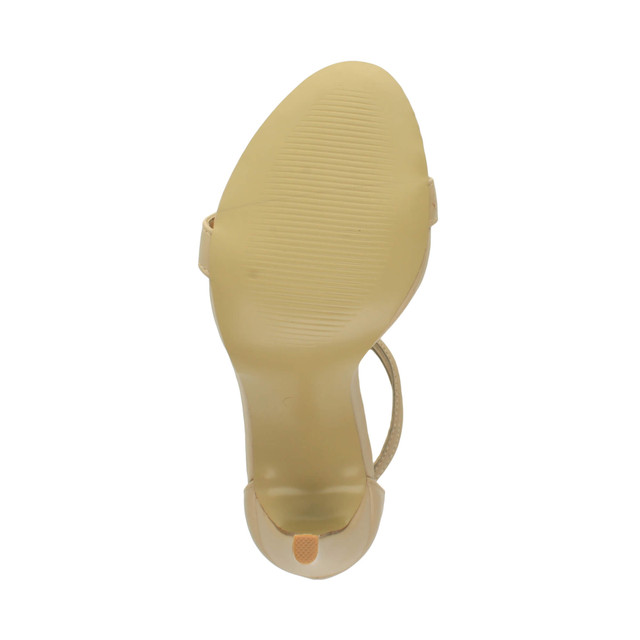 Bottom view of the sole of Nude PU High Heel Strappy Barely There Sandals