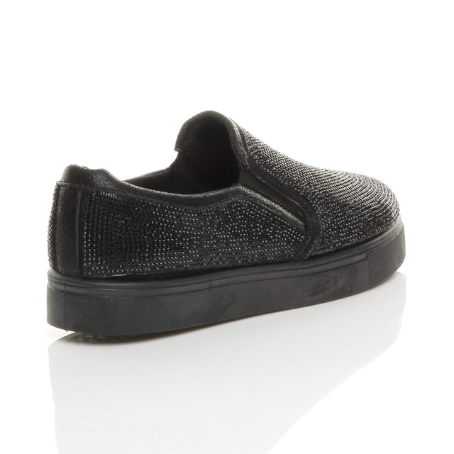 black glitter plimsolls