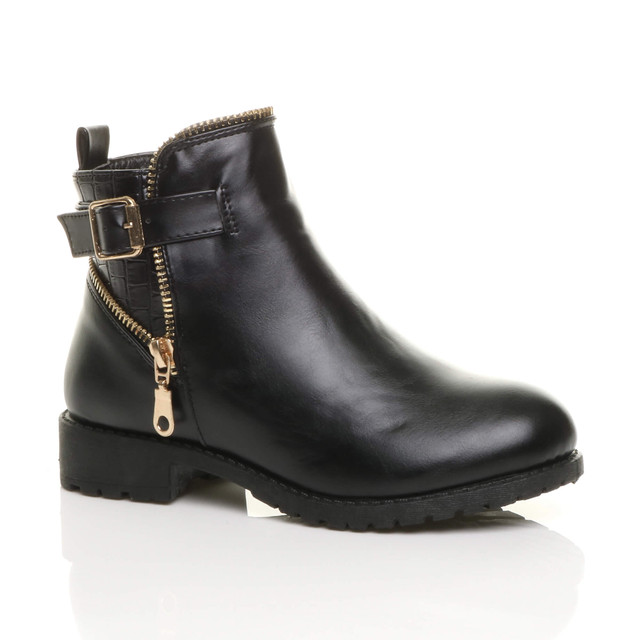 Ankle Boots Front Buckle Boots Buckle Lace Front Ankle Boots
