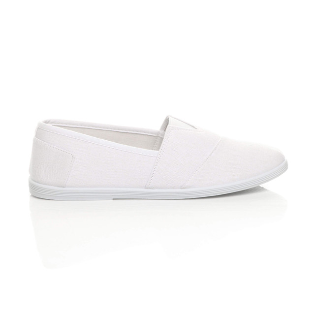 Right side view of White Beach Espadrilles Summer Canvas Shoes Plimsolls