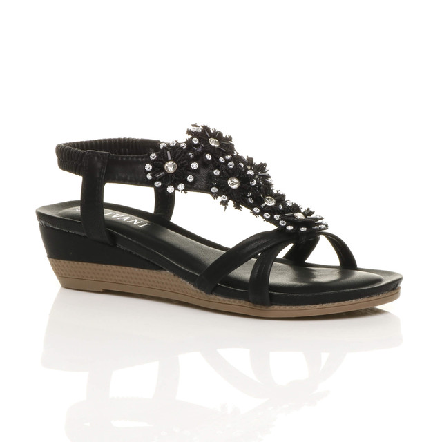 Low wedge store diamante sandals