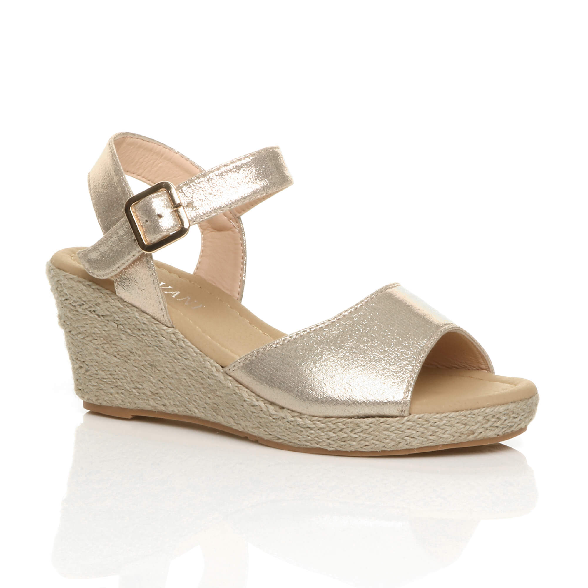 Womens Mid Wedge Heel Platform Espadrille Sandals | AjvaniShoes.com