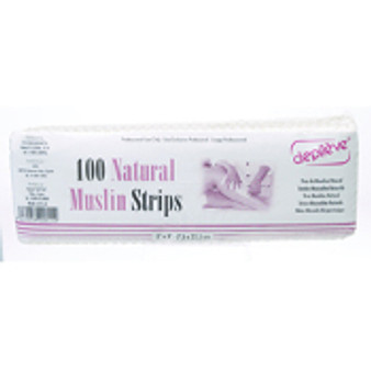 DEPILEVE 100% Natural Muslin Body Strips are pre-cut 3" x 9" pure muslin strips ideal for body treatments. 100-ct.