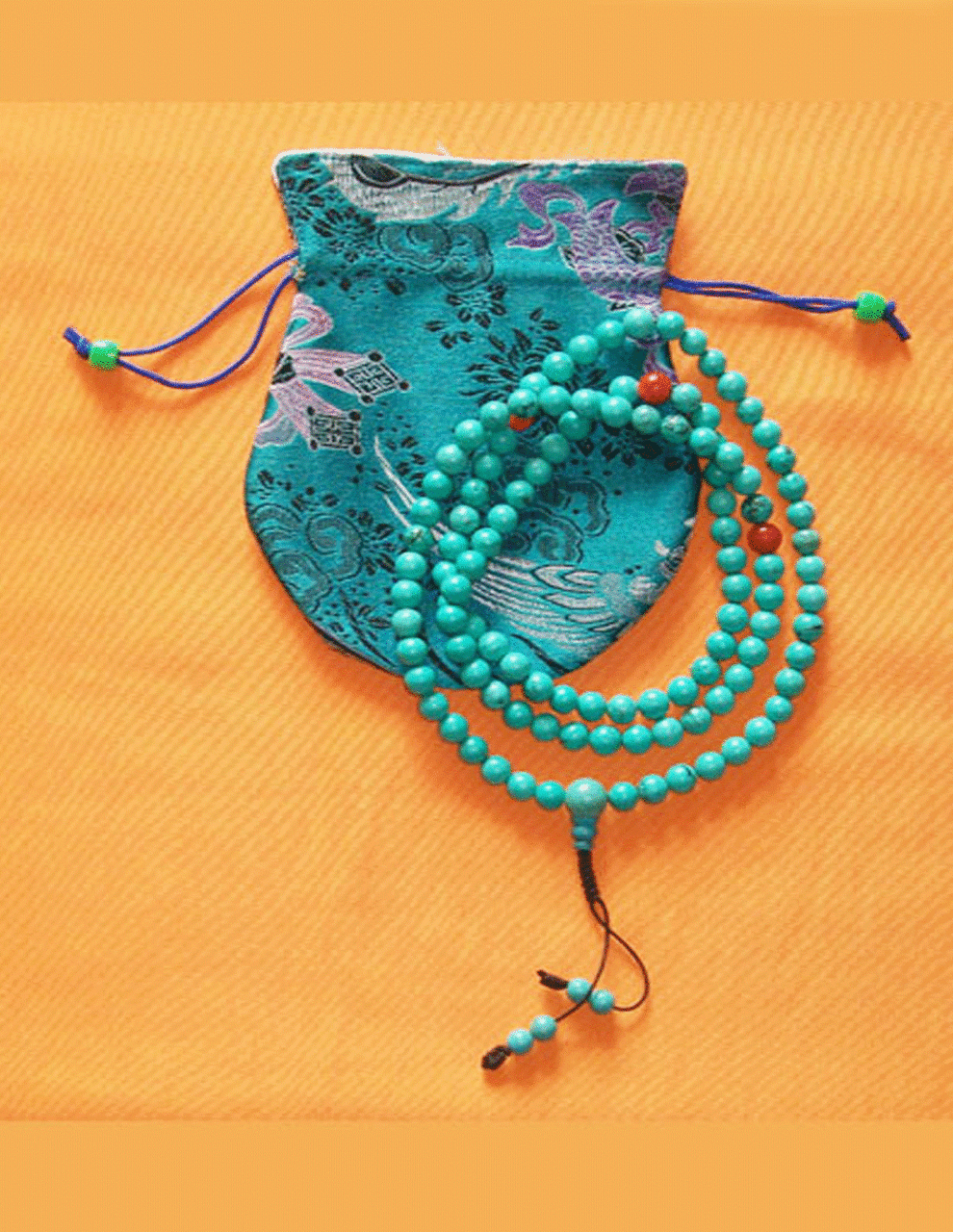Tibetan Buddhist Turquoise Mala Prayer Beads
