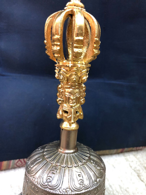 Nine-pronged Sterling Silver Bell & Dorje - Standard – Tibetan Treasures