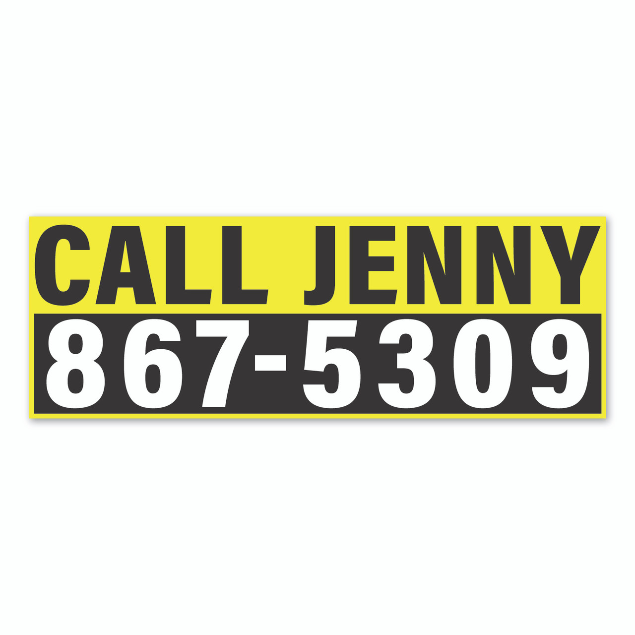 Call Jenny 8675309 Sticker / Decal / Bumper Sticker Decal Sal