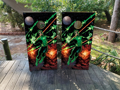 Green Lantern Cornhole Wraps / Skins - Design 1