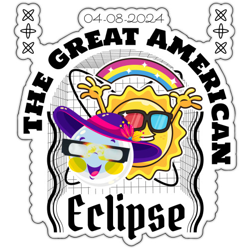 great north American eclipse sticker