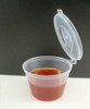 Plastic Clear Sauce Pot 2oz with Hinged Lid - Pack Size 100