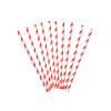 Red Stripe Paper Straws 6mm 7.8in