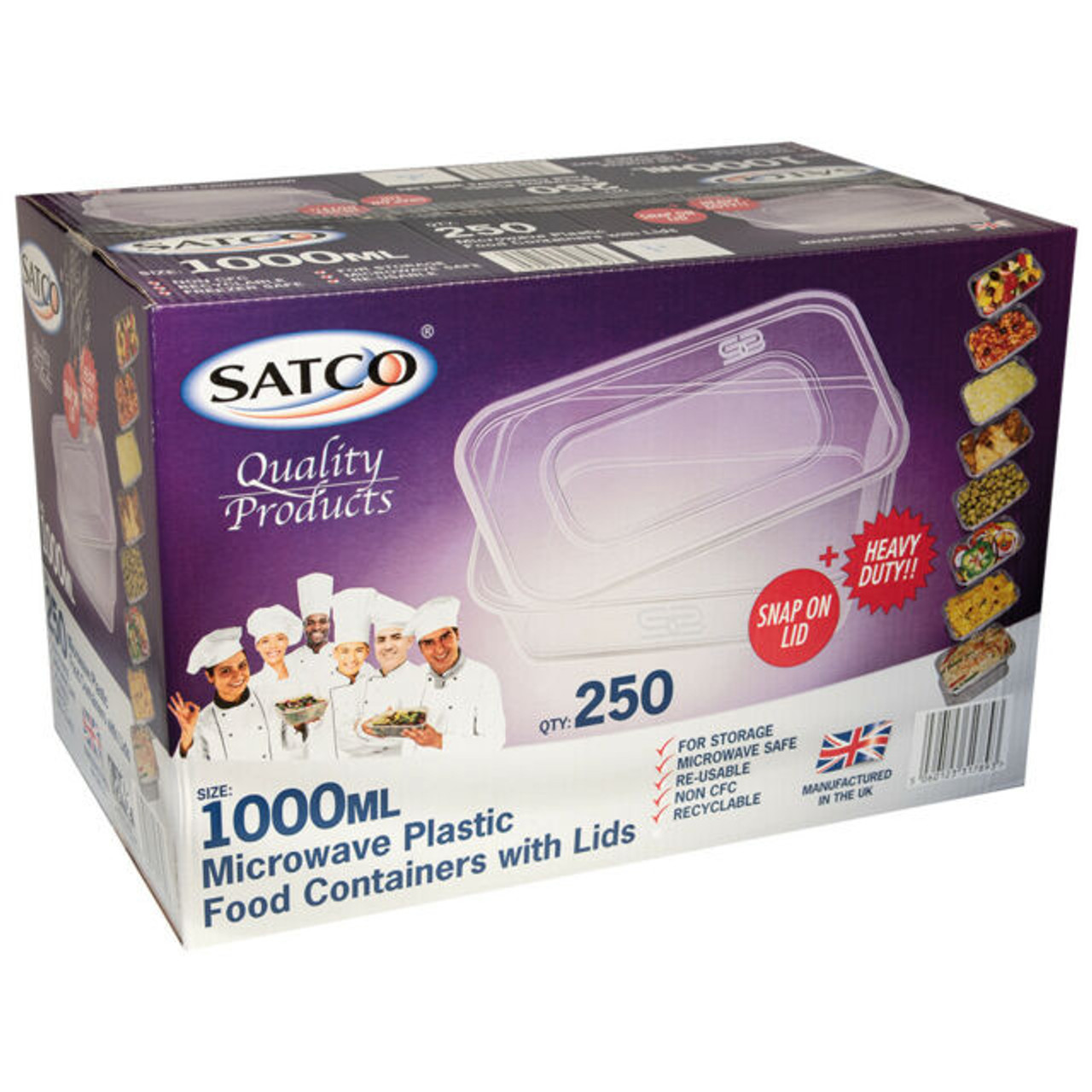 Satco 1000ml Rectangular Plastic Containers Lids Pack Size 250 Satco 1000ml Rectangular Plastic Containers Lids Pack Size 250