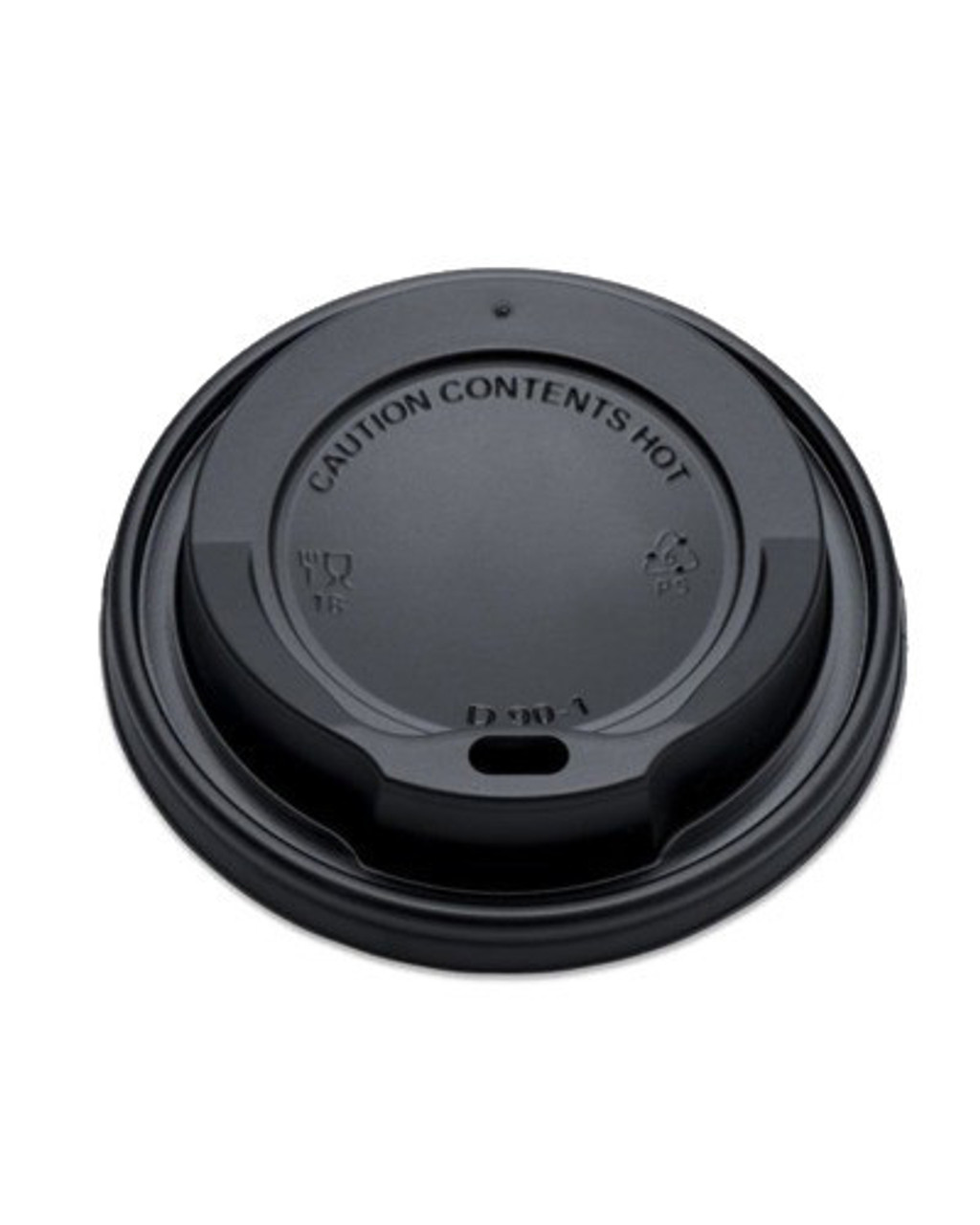 Hot Drink Cup Lid Black Sip Through CPLA 12/16oz Pack Size 1000