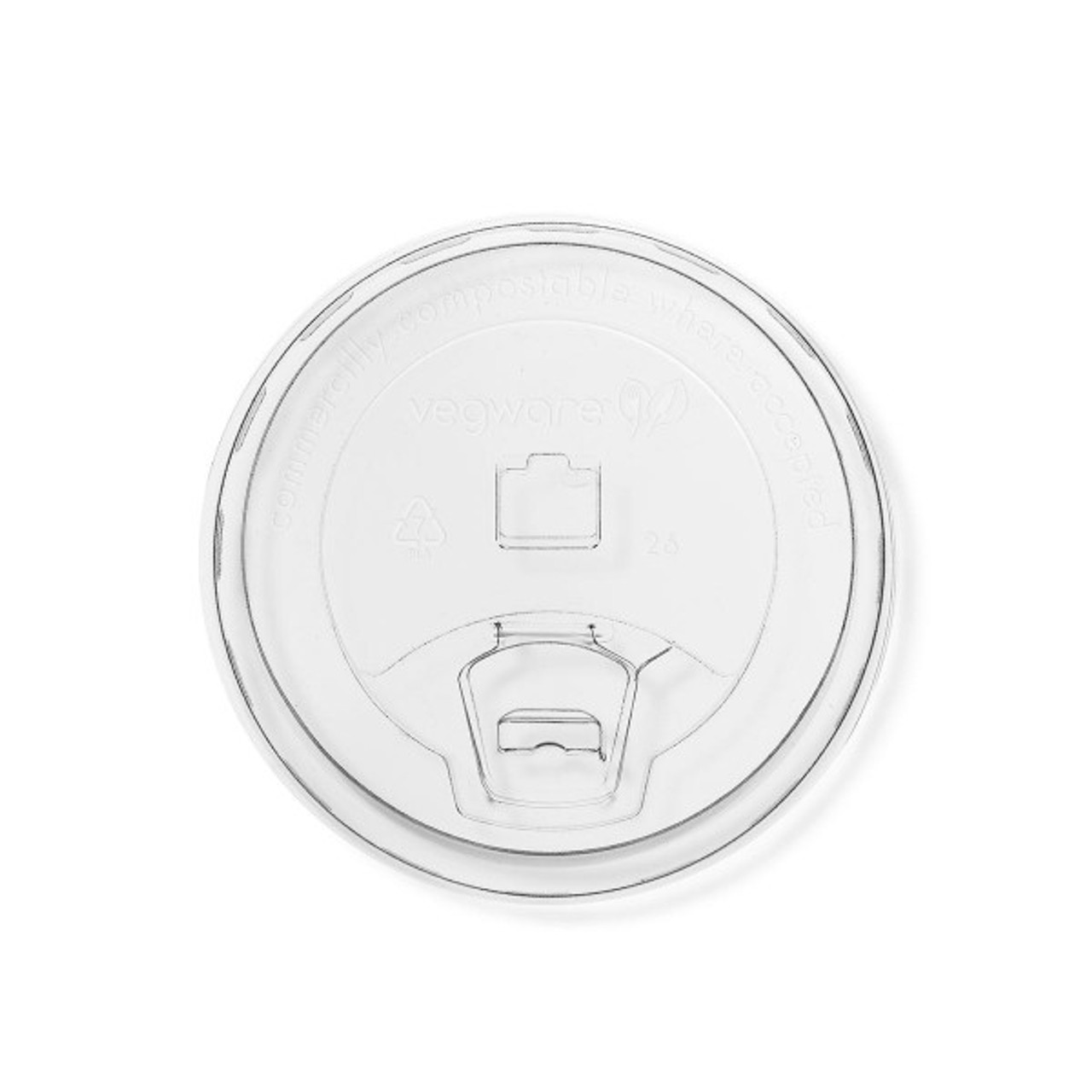 Vegware PLA Flat Lid 96 Series Sip Through Pack Size 1000