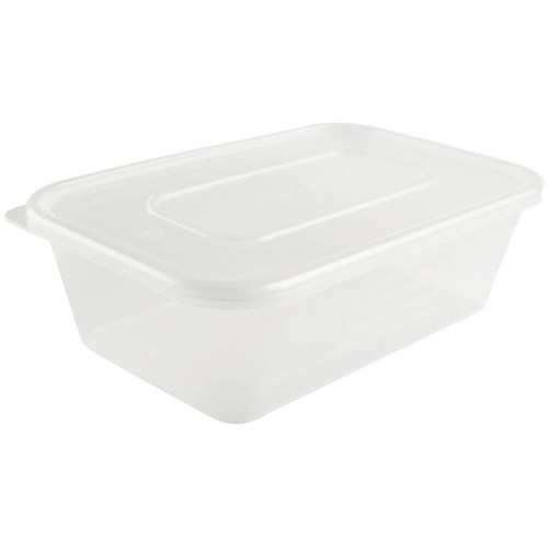 750ml  Rectangular Plastic Containers & Lids Pack Size 250