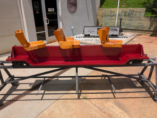 8' Vintage Style Chair Car with 7-1/2 Modern Trucks, Brakes, Brake Line Kit, Couplers, and painted Tuscan Red. (Refurbished)